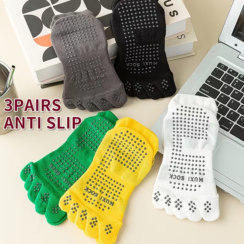 Men's 3-Pair Toe Socks Anti-Sl - Sports Grip ulasan dan harga